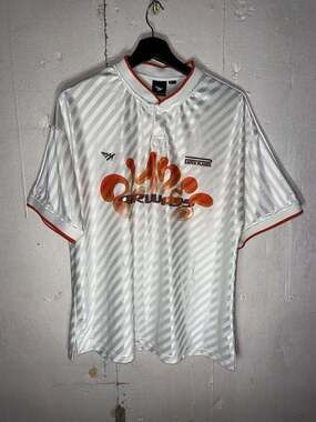 Paper Planes Airways Soccer Jersey - White/Orange Stripes